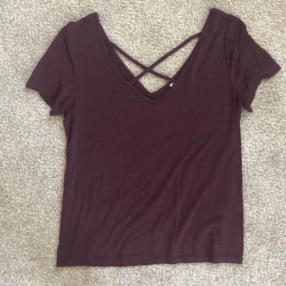 Maroon Cross Front Top - Picture 1 of 1